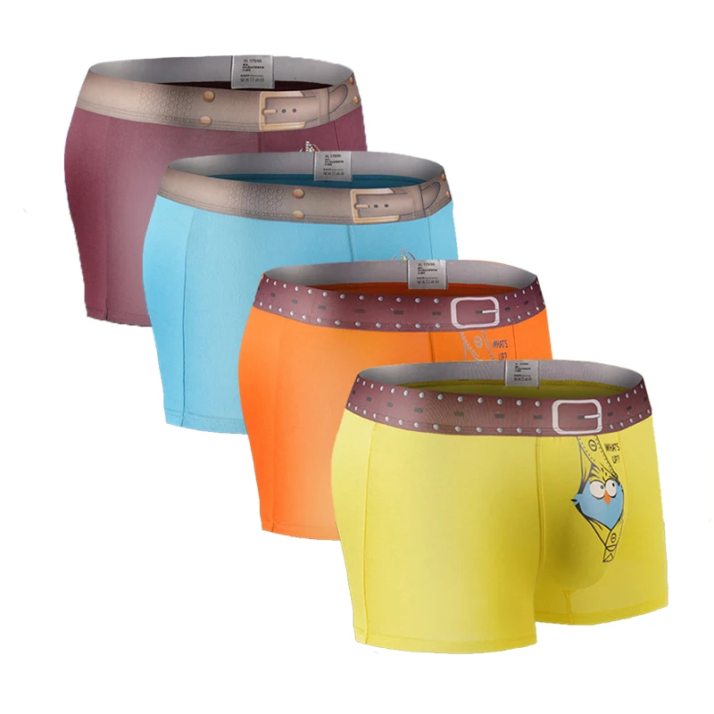 4 шт./лот качественные модные сексуальные мужские трусы боксеры забавное