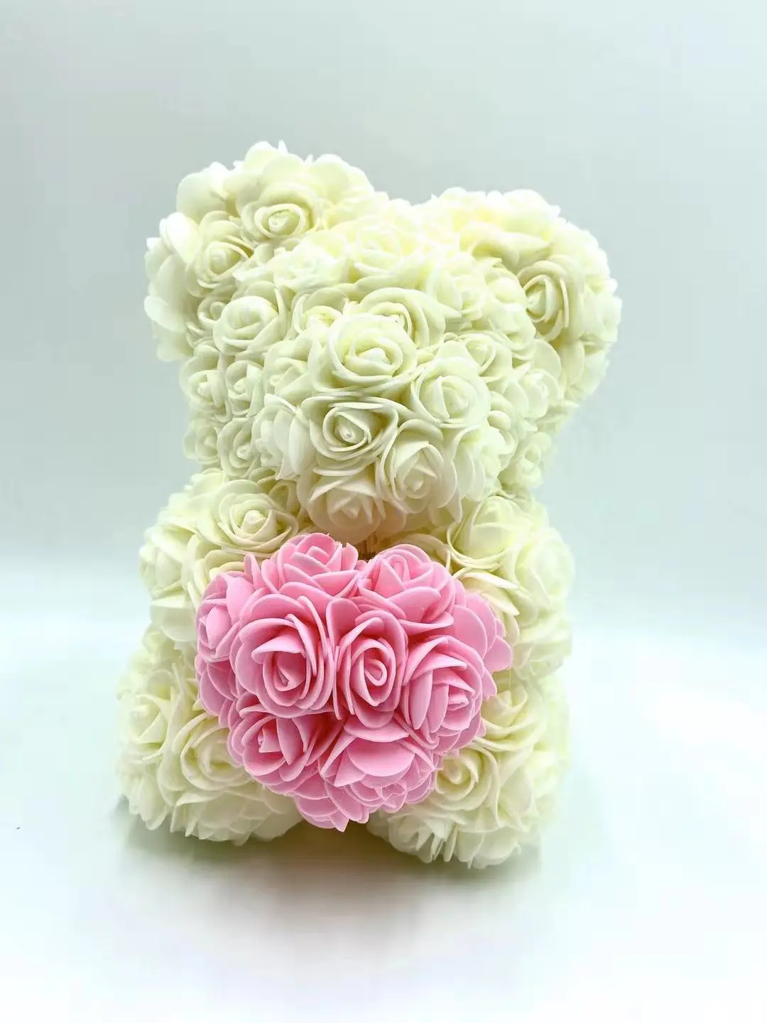 DIY 25 см ПЭ Пена розы медведь плюшевый медведь искусственный цветок розы подарки на год для подруги Женщины Матери Валентина подарок