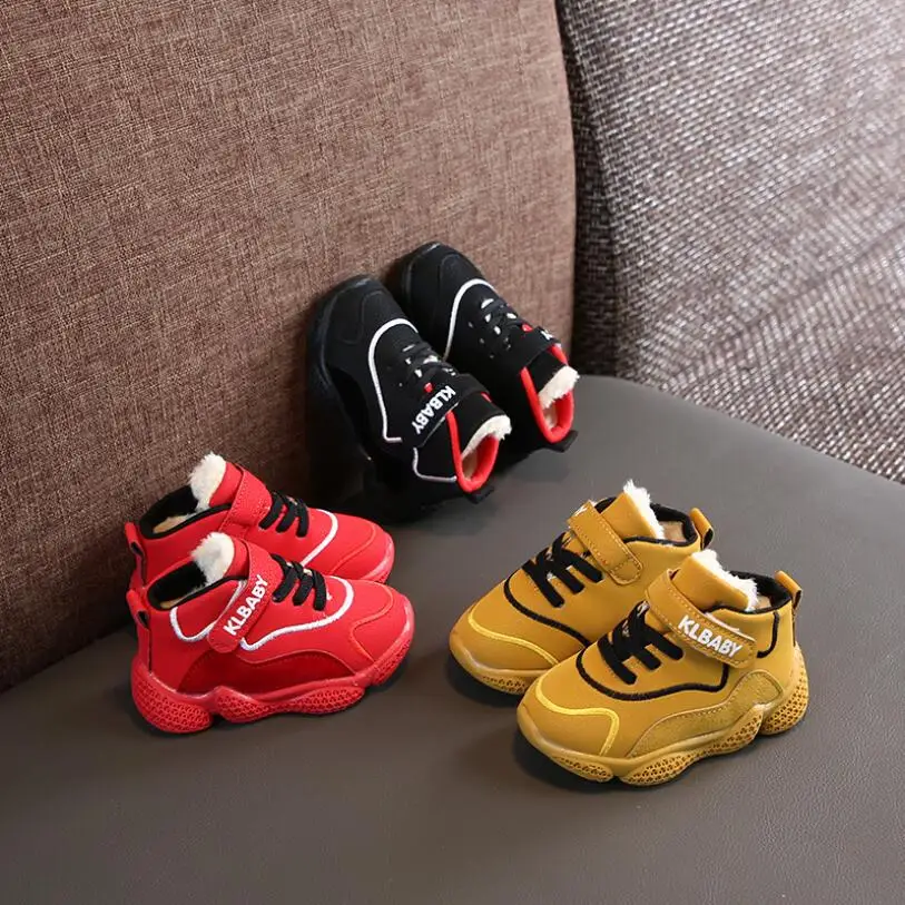 Модные Ботинки Martin для мальчиков зимние новые кожаные ботинки Детская Хлопковая