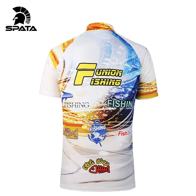 Мужская дышащая футболка SPATA для рыбалки быстросохнущая с коротким рукавом