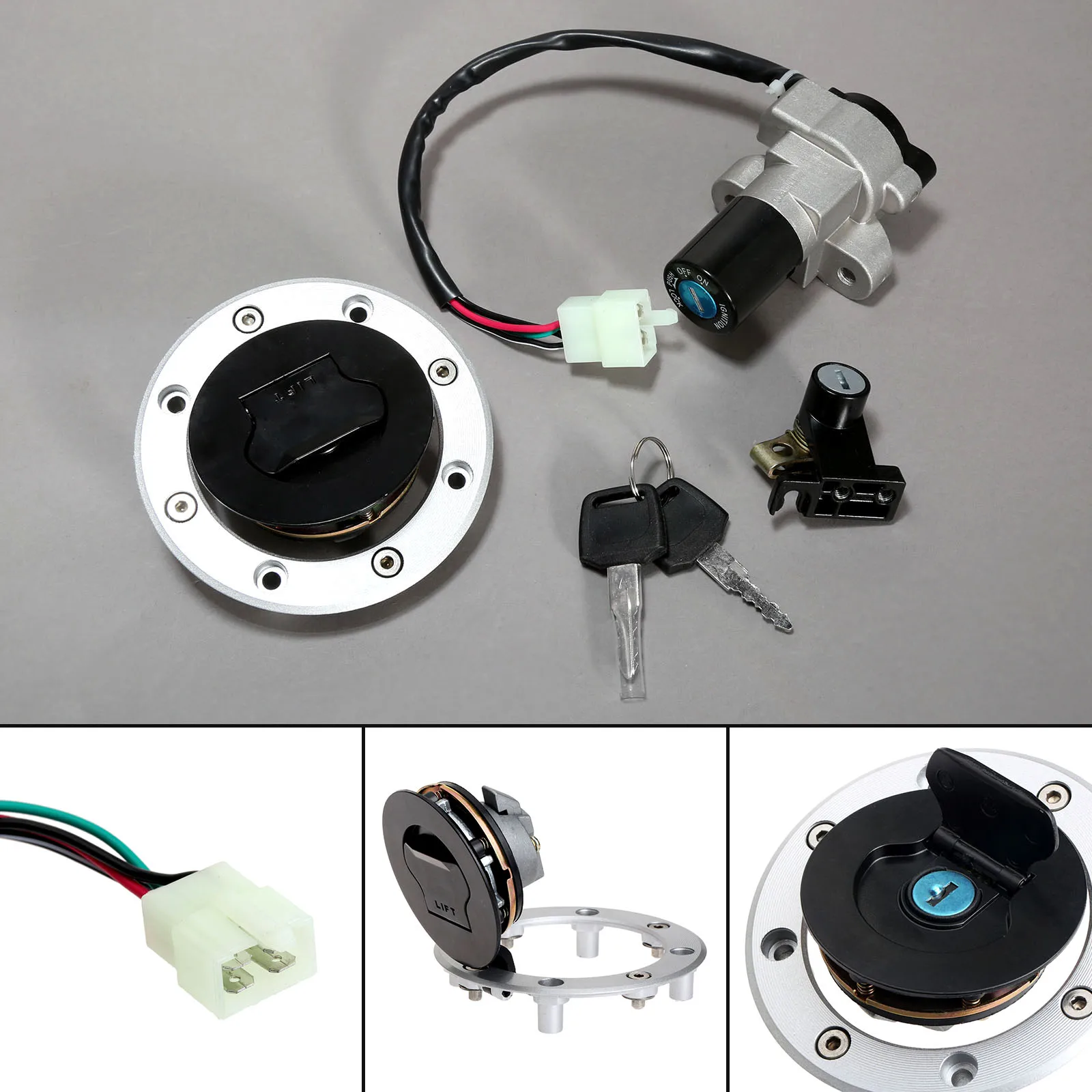 Motorcycle Ignition Switch Kit Assembly Fuel Gas Cap Tank Cover Seat Lock Key Set For Suzuki GSF250 GSF400 GSX750 GS500 | Автомобили и