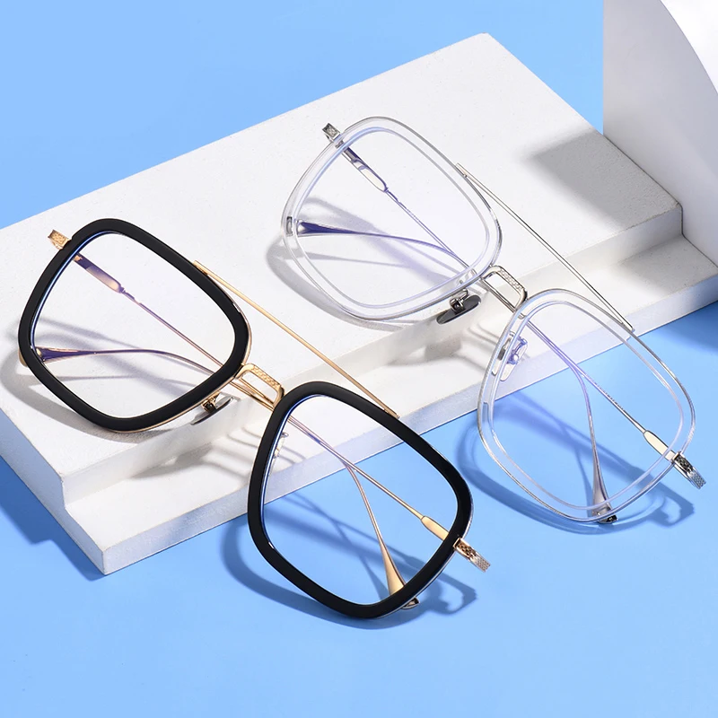 

Designer Eye Glasses Frames For Men Titanium Eyeglass Frames Oversized Vintage Square Eyeglasses Iron Man Glasse