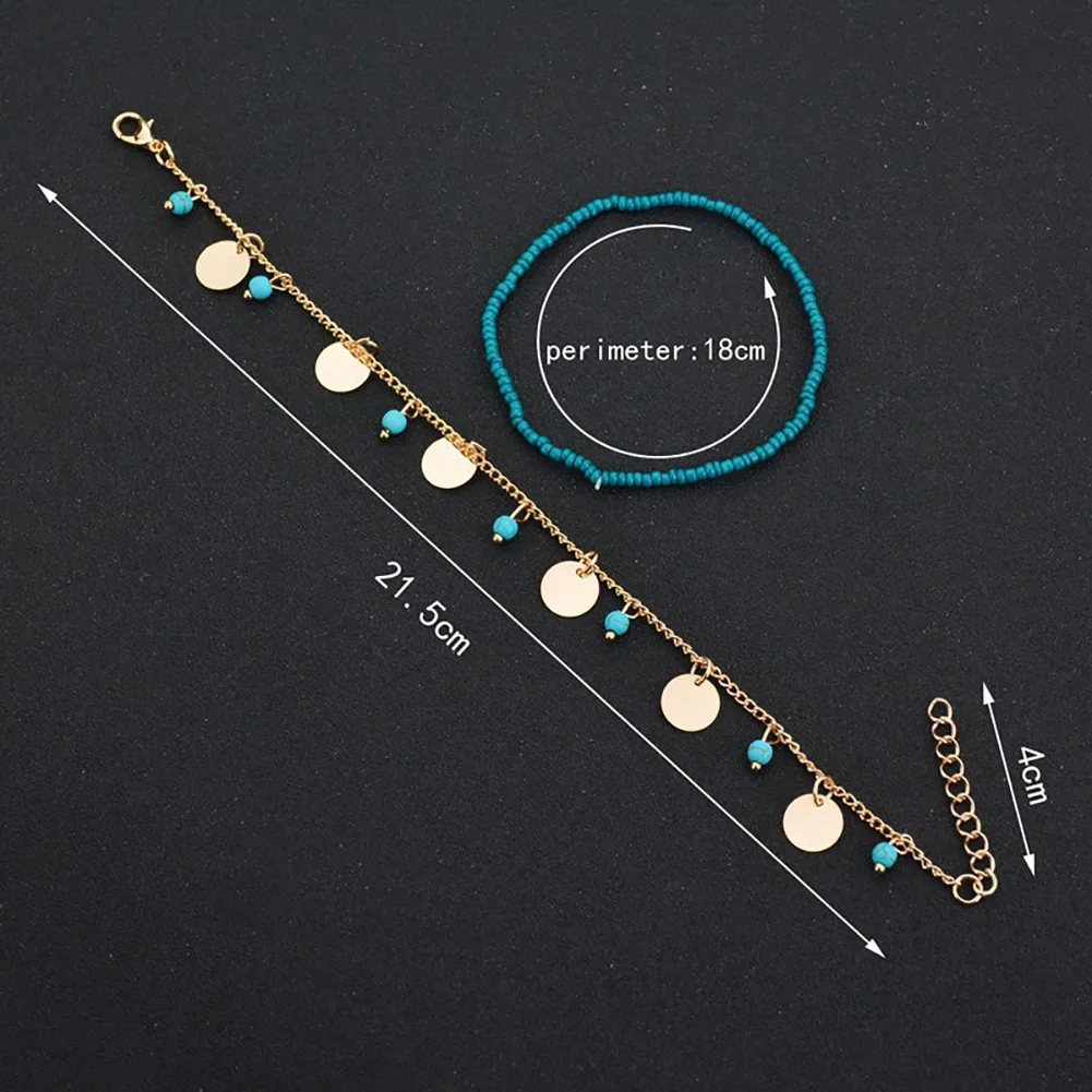 Браслеты на ногу женские из искусственного металла ювелирные украшения с