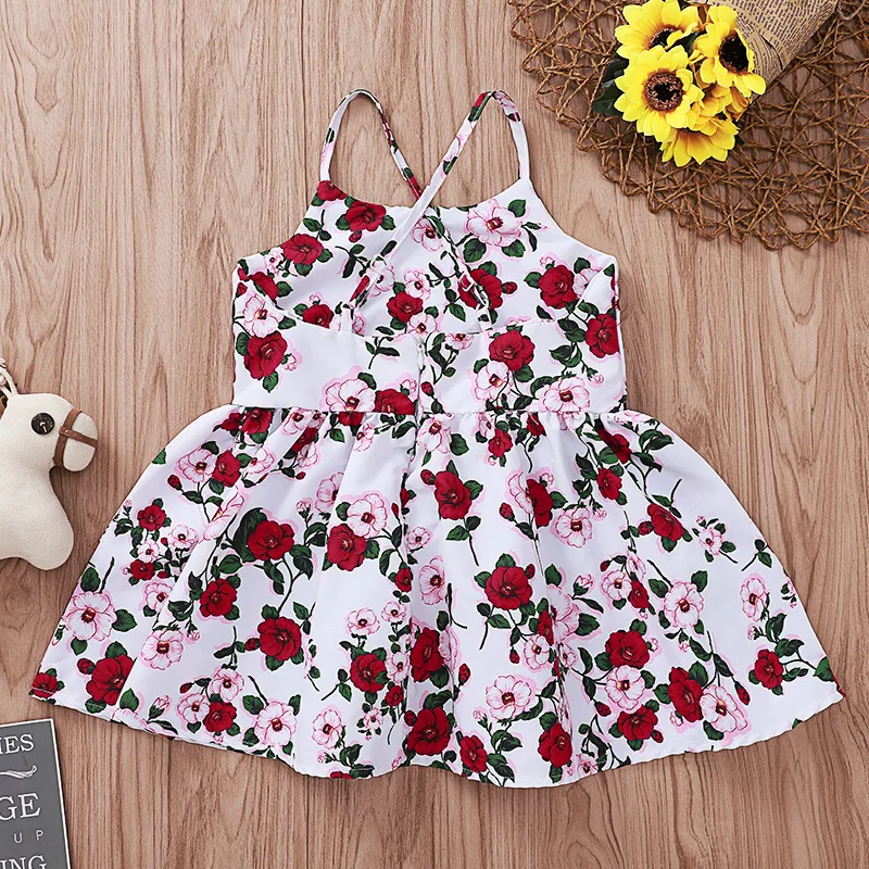 Lovely Princess Dress Sleeveless Backless Floral Vestidos Baby Girl Clothes Summer Wholesale Lots Bulk | Детская одежда и обувь