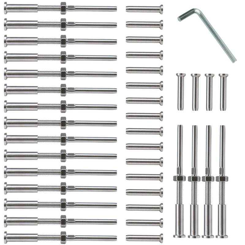 Горячая Распродажа 20 пар резьбовой натяжитель кабеля из нержавеющей стали марки