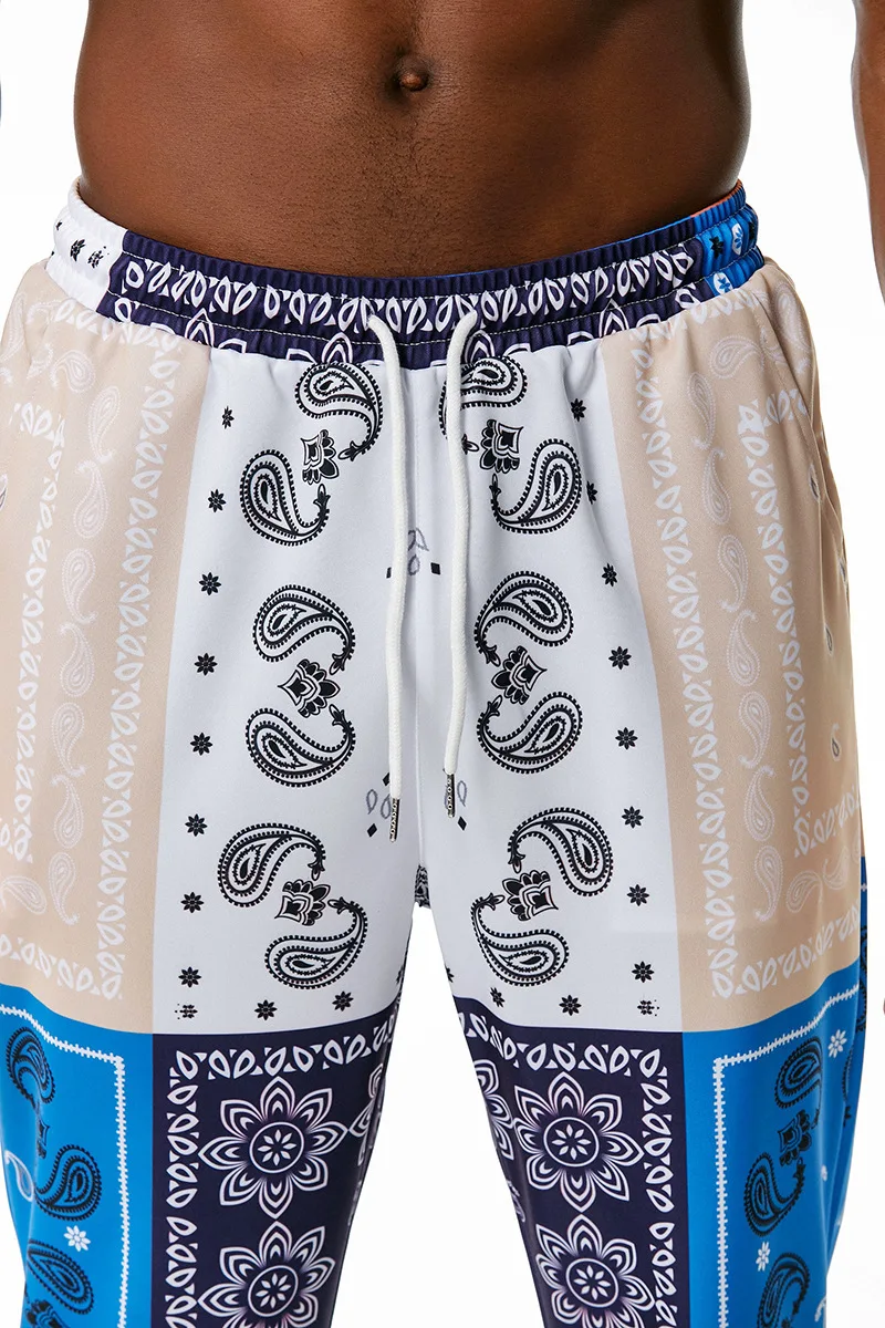 

Autumn winter Men's Pant Printed Elastic Waist Breathable Stretchy Personality Fashion Sport Fitness Male Casual Trousers