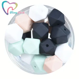 20 шт., силиконовые бусины для прорезывания зубов, 14 мм