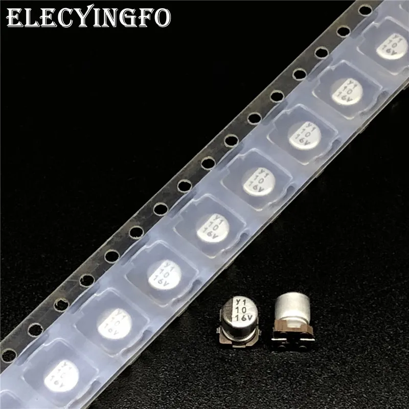 10 шт./100 шт. мкФ 16 в Panas 4x5 4 мм чип Типа SMD алюминиевый электролитический конденсатор