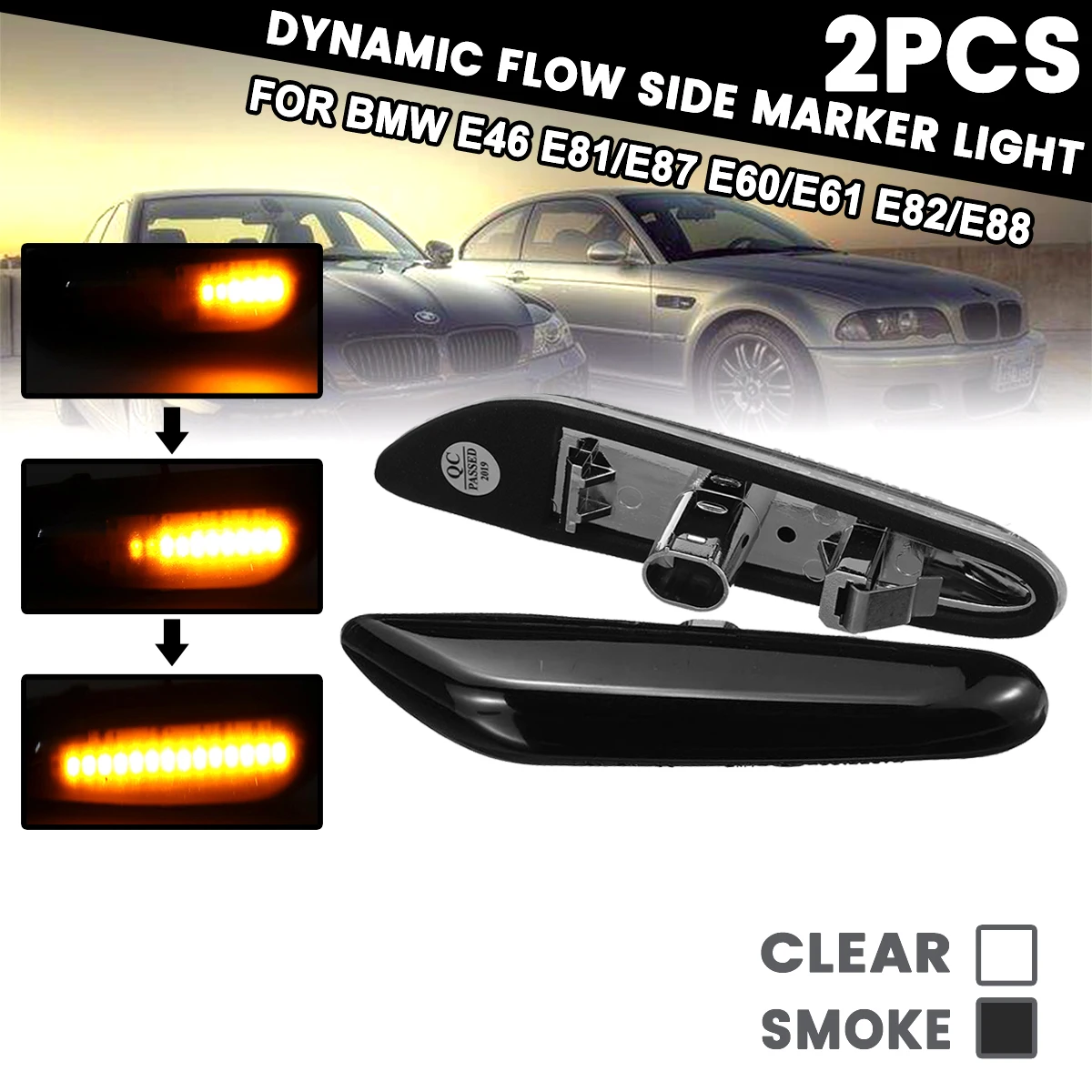 

2 шт., Автомобильные Светодиодные поворотники для BMW E46 E81/E87 E60/E61 E82/E88