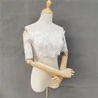 Элегантная Свадебная накидка goipdig, прозрачная Тюлевая кружевная накидка с коротким рукавом, модная свадебная накидка для невесты, женская летняя накидка-болеро