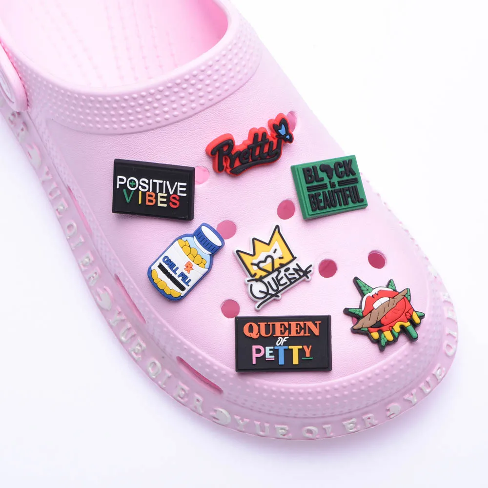 

Charms Black Lives Matters 1pcs Shoes Charms Accessories Shoe Buckle Decoration For Clog Summer Sandals