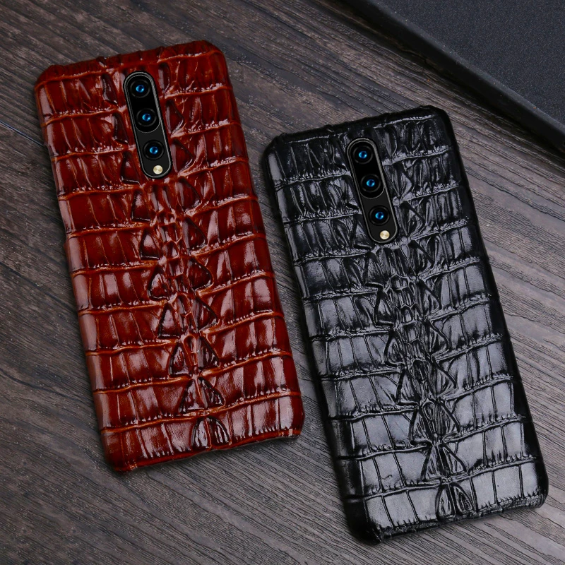 

Leather Phone Case For Oneplus 8 Pro 7 7T Pro 6 6T Case For 7 PRO 3 3T 5 5T Crocodile Tail texture Back cover