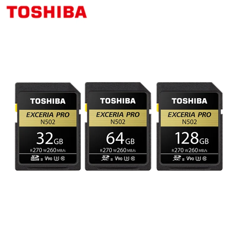 Оригинальная карта Toshiba sd-карта Exceria Pro SDHC 32 Гб SDXC 64 Гб 128 ГБ V90 UHS-III C10 флэш-карта памяти N502 Max 270 МБ/с./с