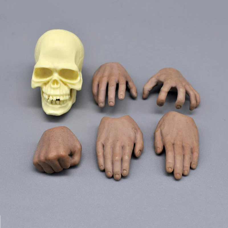 

1/6 Scale Yellow Skull Head with Hand Types for 12''Action Figures Bodies Scene Accessories