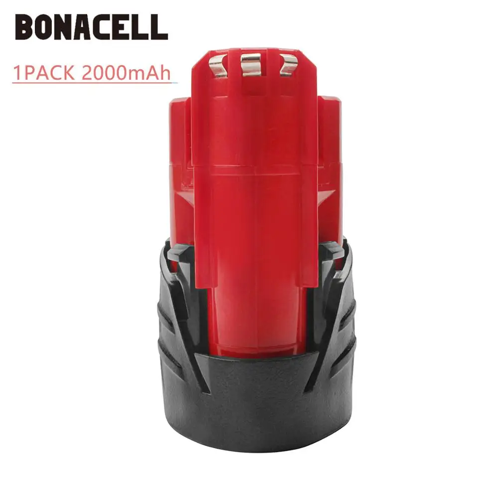 Bonacell 12V 2500mAh M12 батарея для Milwaukee литий-ионная аккумуляторная батарея 48-11-2401 MIL-12A-LI инструмент батареи L30 - Цвет: 1PACK 2.0Ah