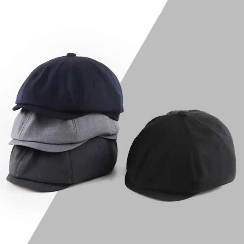 Нежный Для мужчин в ретро стиле с закруглёнными краями и пуговицей сверху Кепки
