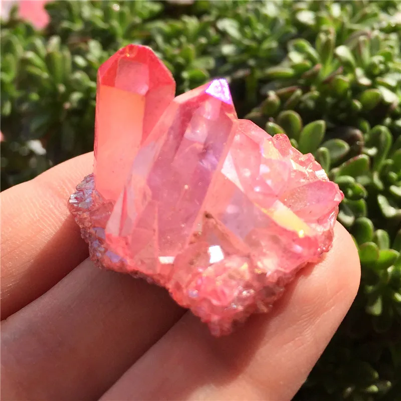 2 шт. потрясающие радужные образцы минералов из титанового кварца | Дом и сад