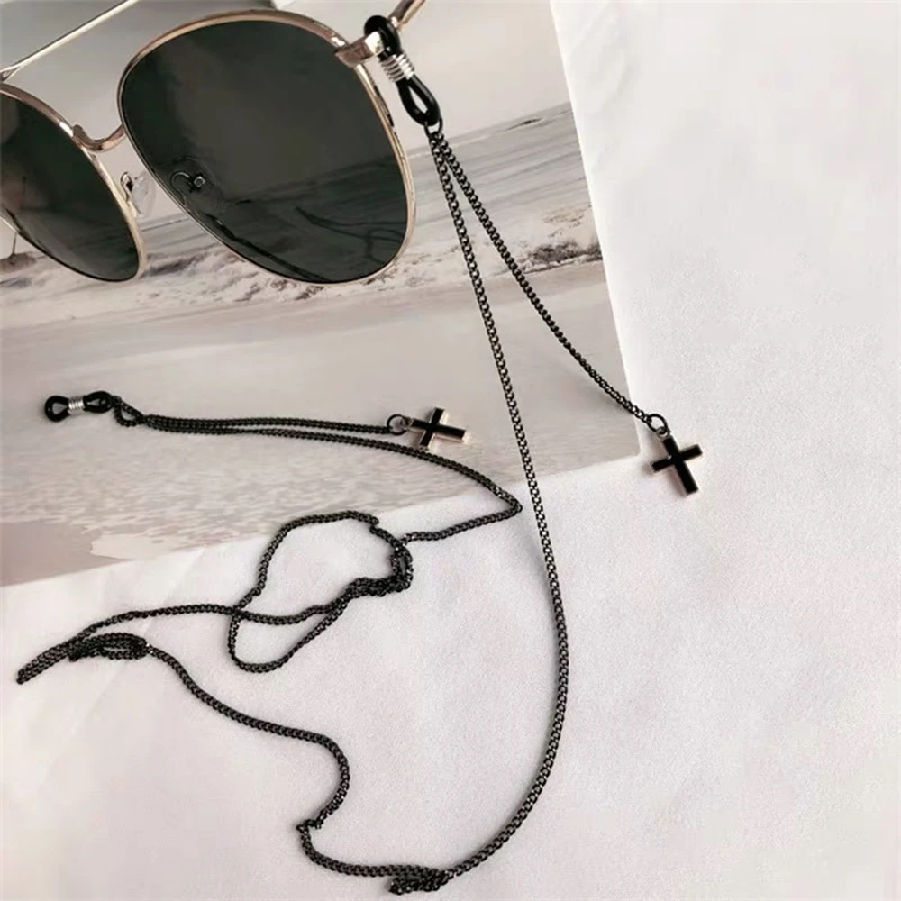 Цепочка для очков с подвеской металлическая цепь крестом в форме сердца