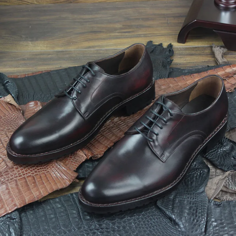 Строгие деловые кожаные туфли Goodyear оксфорды из натуральной телячьей кожи высококачественные коричневые