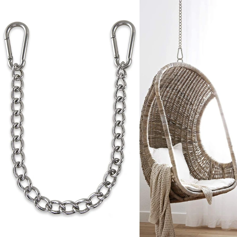 

Adjustable Home Hammock Chain With Two Carabiners Garden Stainless Steel Indoor Outdoor Safety Hanging Chair Portable