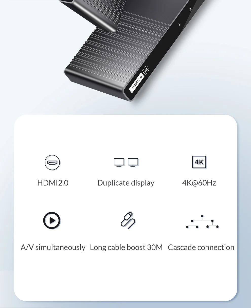 Unnlink HDMI разветвитель 1X2 1X4 HDMI2.0 UHD 4 k@ 60 Гц 18 Гбит/с 4:4:4 HDR HDCP 2,2 3D для светодиодный проектор Smart tv box ps4