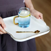 ceramic tray tea tray water cup tea set storage tray nordic simple small tray jewelry storage tray