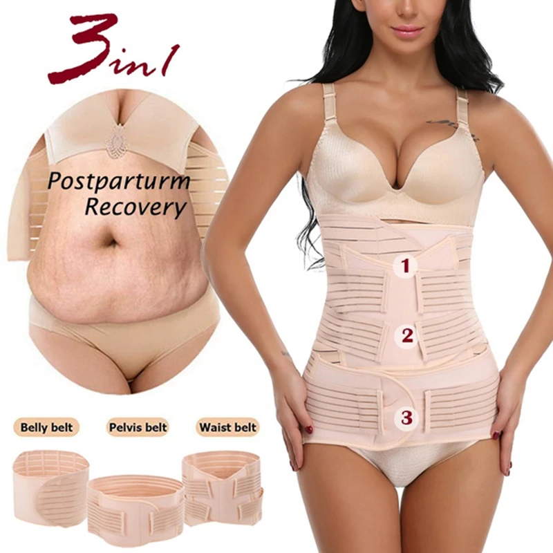 Miss Moly 3in1 Postpartum Slimming Belt For Post Partum Women Body Recovery Shapewear Belly Control Bandage Breathable Corset