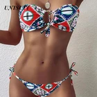 Новинка 2022, купальник с разрезом и треугольным верхом, сексуальное бикини с принтом, женский купальный костюм в бразильском стиле