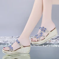 rhinestone sandals platform shoes for women wedge heels sandals women shoes casual fashionable shoes women slippers summer new