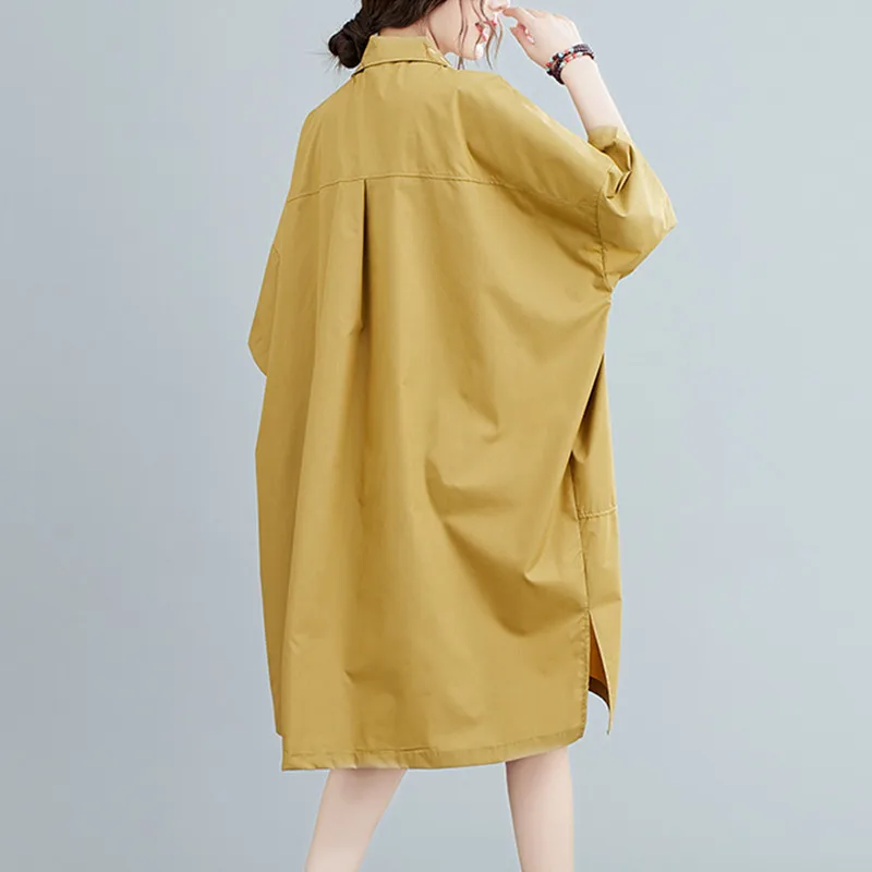 

BIG SIZE 5XL Summer Women European Fashion Solid Color Tops Ladies Female Plus Large Long Loose Oversize Drapped Blouse Shirt