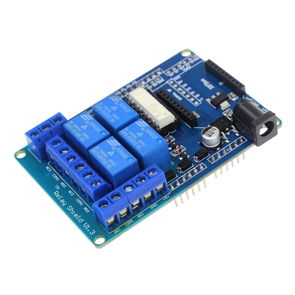 4-канальный 5-вольтовый релейный модуль расширения 4CH V1.3 совместимый с Arduino Nano R3 Xbee