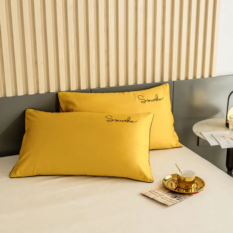 Funda de almohada suave de verano, funda de almohada moderna de Color s&oacute;lido, de calidad para el hogar-0