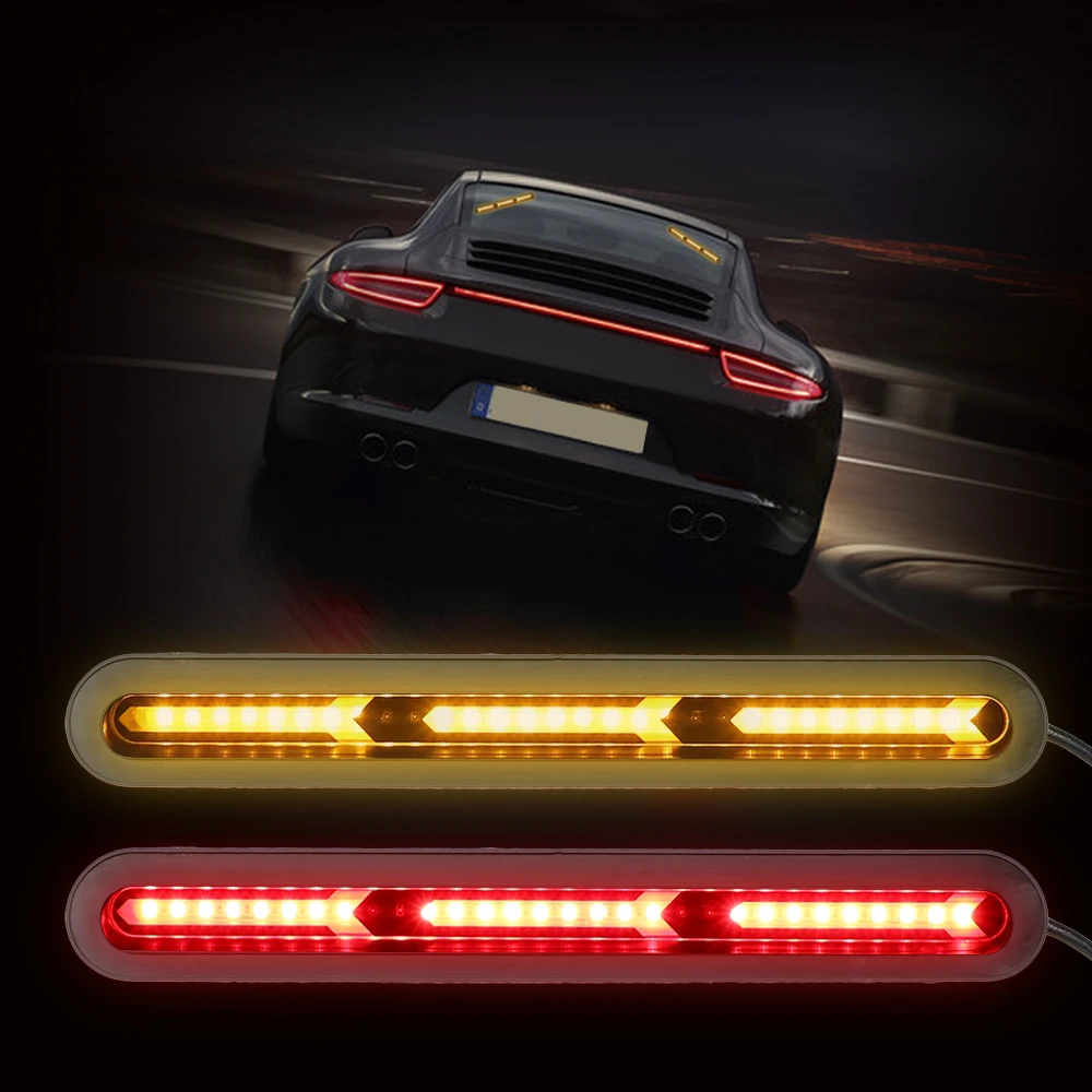 

12V Taillight Car Rear Windshield Decorative Lights LED Strips Flashing DRL Strobe Warning Turn Signal Lamp Accessories Interior