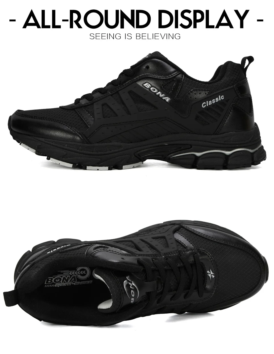 BONA/Новинка года; дизайнерская мужская обувь для бега; zapatillas hombre Deportiva; высокие мужские кроссовки для бега; прогулочная обувь