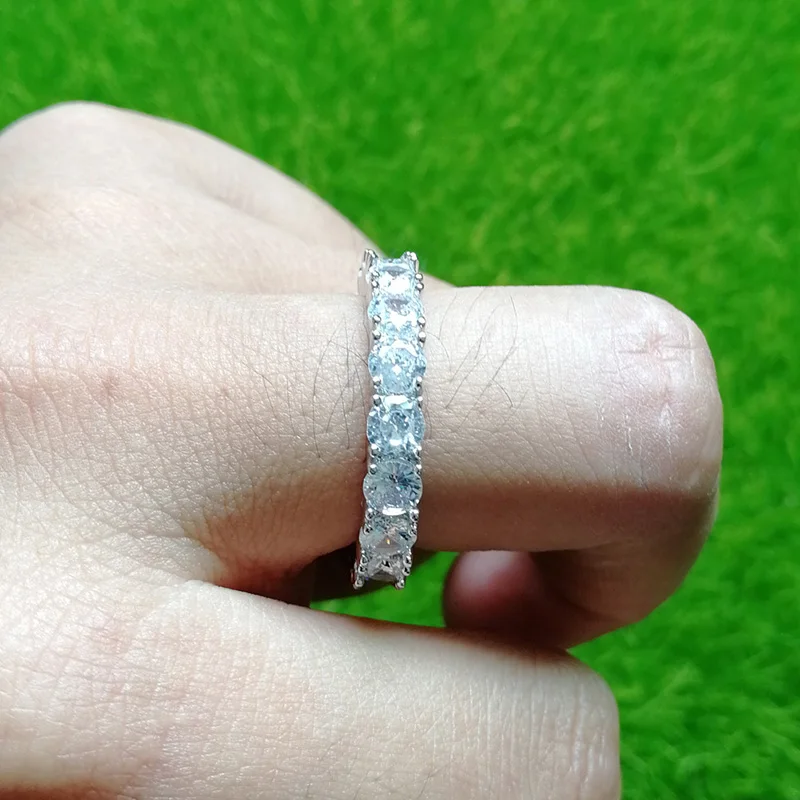 Кольцо в стиле хип-хоп с фианитом класса ААА для мужчин и женщин теннисная цепь