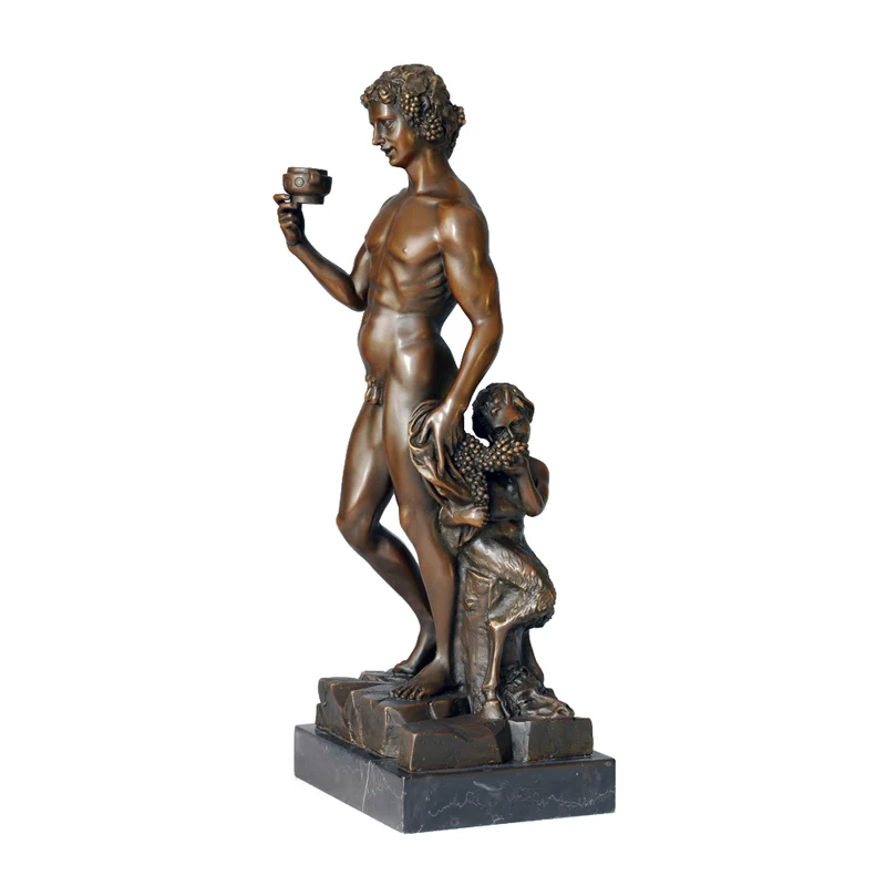 

Dionysus Statue Bronze Greek Mythology Great God of Wine Classical Sculpture Collectible Figurine for Living Room Decor Big Size