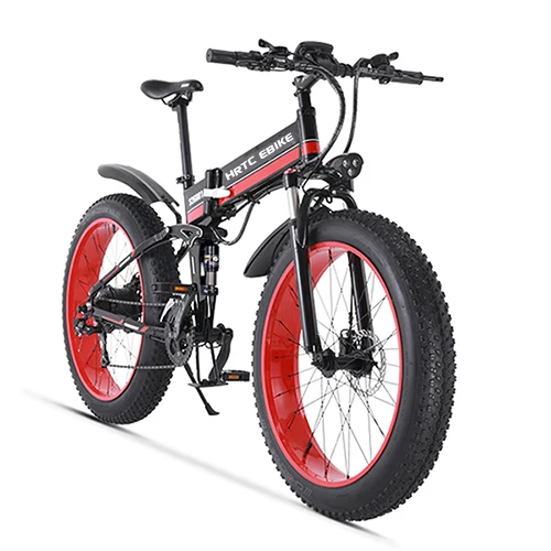 Black red 26 дюймов Электрический горный велосипед 750 Вт fat ebike 4,0 снег широкие шины складной электрический велосипед 48 В литиевая батарея скрытая в рамке EMTB - Цвет: Black red