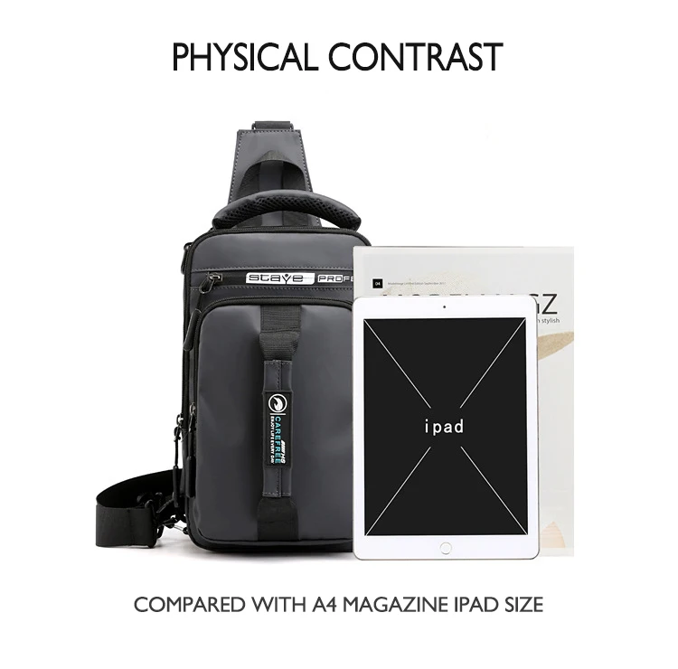 OZUKO New Multifunction Crossbody Bag for Men Chest Pack Sling&Double Shoulder Bag Male Waterproof Short Trip Messenger Bag