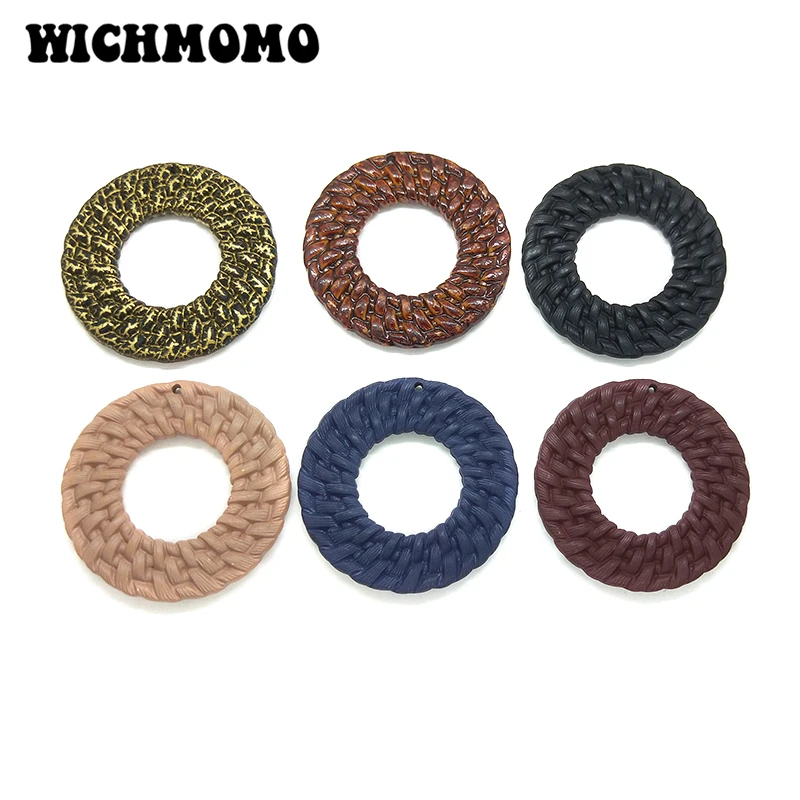 Новая мода 4 шт./упак. акриловые Ротанговые подвески в форме колец Подвески для