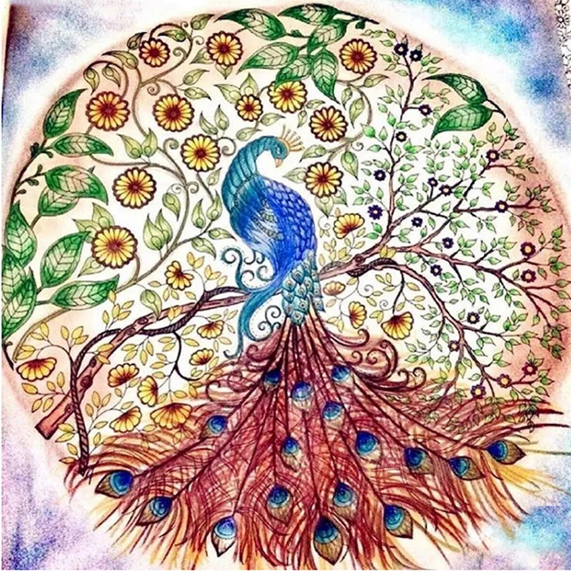 Алмазная живопись павлины полная дрель декоративный узор стразы распродажа