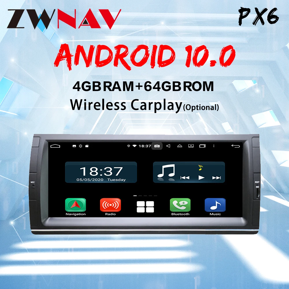 

Carplay Android 10.0 screen Car Multimedia DVD Player for BMW x5 E53 1999-2005 Navigation car Auto Radio Audio Stereo Head unit