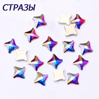 Цветные кристаллы и AB дизайн ногтей Стразы голографические плоские удлиненные каплевидные прямоугольные Цветные Красочные камни для 3D ногтей