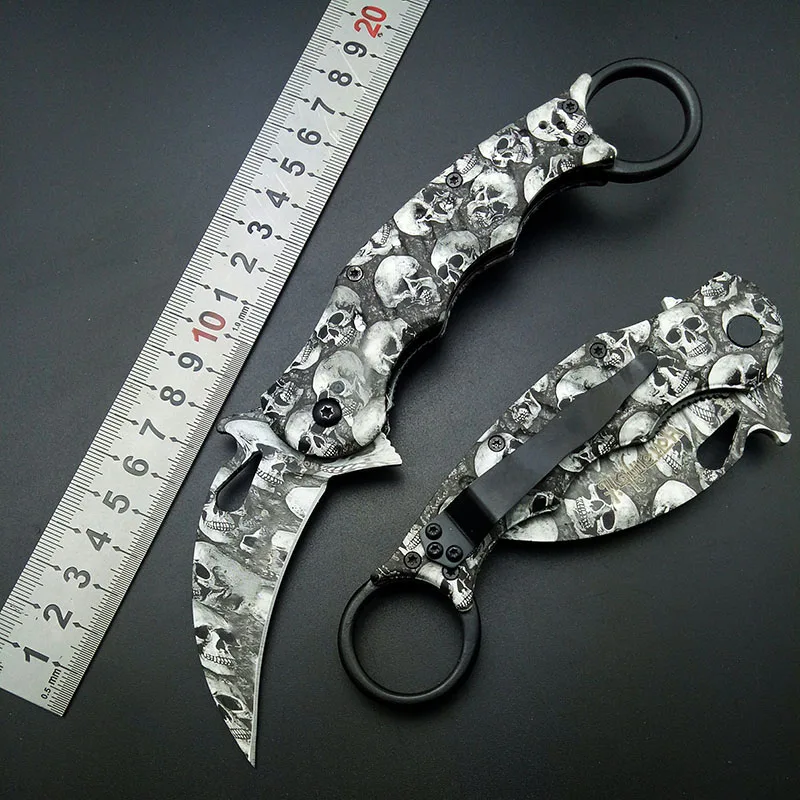 Черепов покрытие Karambits Тактический Ножи 440 нержавеющая клинок в форме клешни