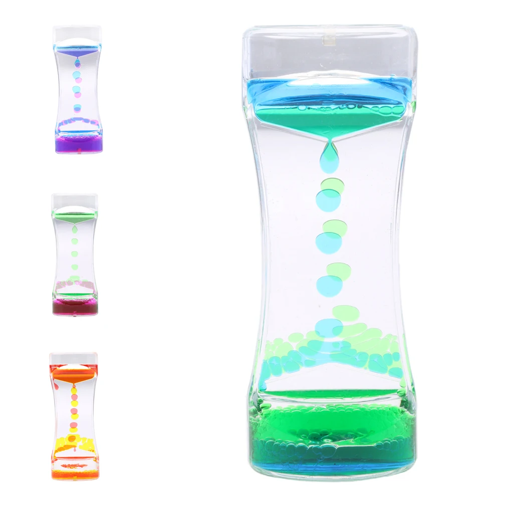 

MagiDeal 4 Styles Floating Color Timer Hour Glass Mix Oil Liquid Bubbler Motion -Home Decor Gift