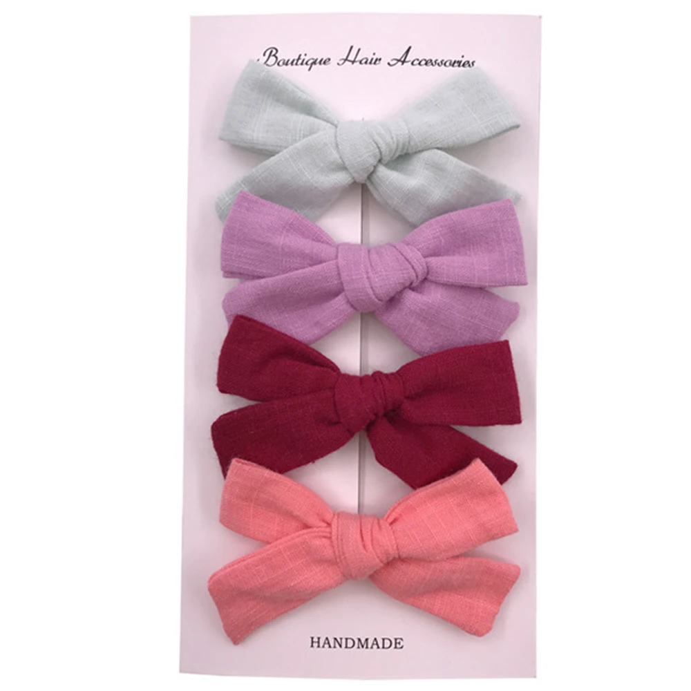 

6 Set New Girls Cute Plaid Bow Hairpins For Kids Children Sweet Headband Hair Clip Barrettes Fashion Bow Kids Accessories