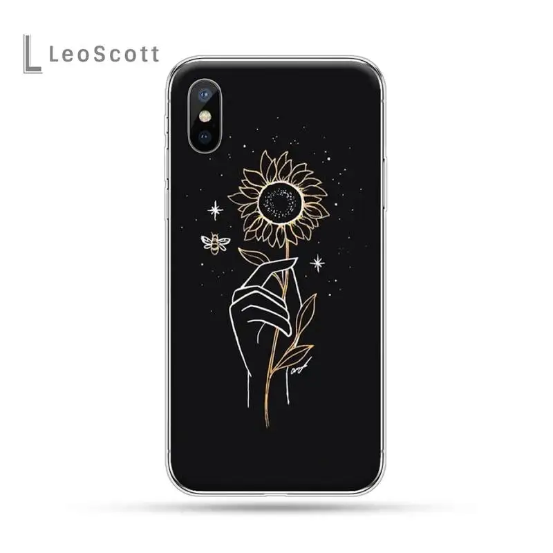

Art Sun Flowers Snake Moon Phone Case For iphone 12 5 5s 5c se 6 6s 7 8 plus x xs xr 11 pro max