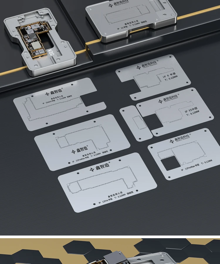 

XINZHIZAO V10 Олово среднего завода 10 в 1 применяется к iPhoneX/XS/MAX / 11/12 / MINI/PROMAX завод олова позиционирования платформы