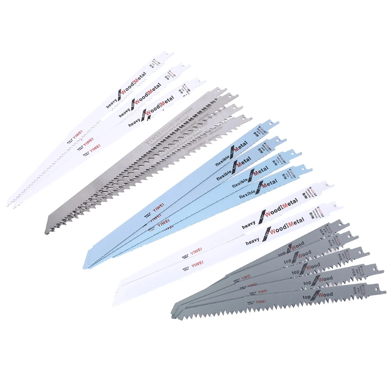 

18pcs Stainless Steel/BIM/HCS Reciprocating Saw Blades for Cutting Metal Wood
