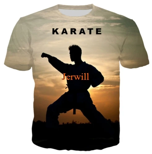 

Karate Martial Arts Funny 3D Printed Hip Hop Casual T-Shirt Women Men Short Sleeve Tops