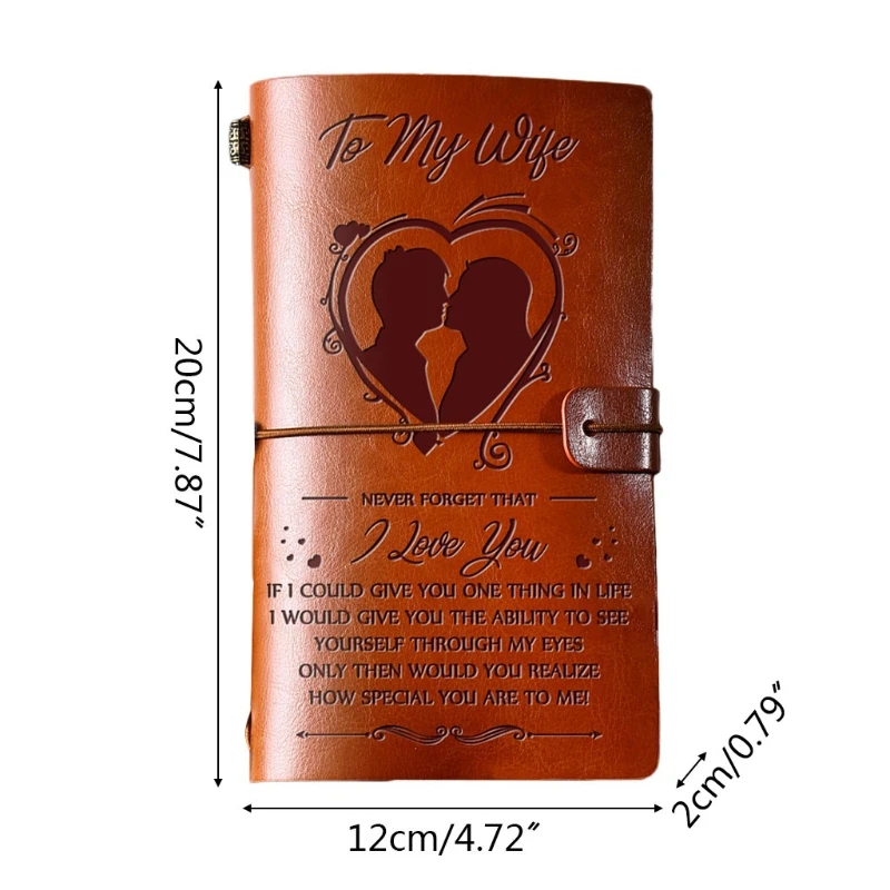 

Elegant Handcrafted Diary Notebook Engraved Leather Journal Message Note Book to My Daughter /to My Wife Handwriting